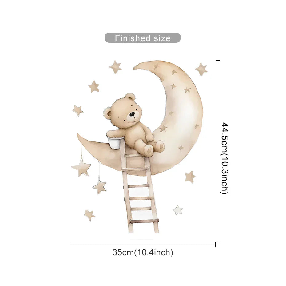 Cartoon Animal Lion Elephant Balloon Wall Stickers Kids Room Decor (ONLINE ORDER ONLY)