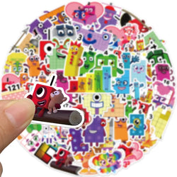 52Pcs Cartoon Stickers Numbers Building Block Notebook Laptop Scrapbooking Teacher Supplies Classroom Water Bottle Skates Toys (ONLINE ORDER ONLY)