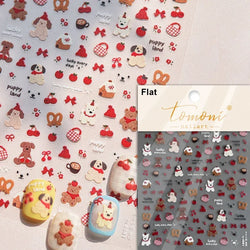 Lovely Dog Puppy Dream Heart Flower Star Pizza Food Sugar Skewers Strawberry Desserts Adhesive Nail Art Stickers Manicure Decals (Online Order Only)