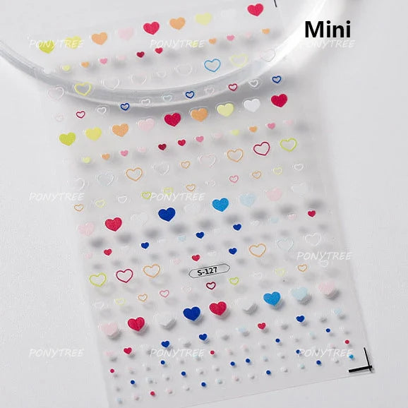 Lovely Heart Strawberry Cherry Bowknot Lace Lolita Crystal Rhinestone Line Rococo Chic Adhesive Nail Art Sticker Manicure Decals (ONLINE ORDER ONLY)