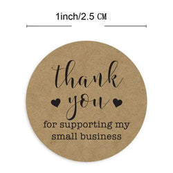 500pc/roll 1inch Thank You for Supporting My Small Business Stickers Sealing Business Stationery Sticker for Store Shopping (ONLINE ORDER ONLY)