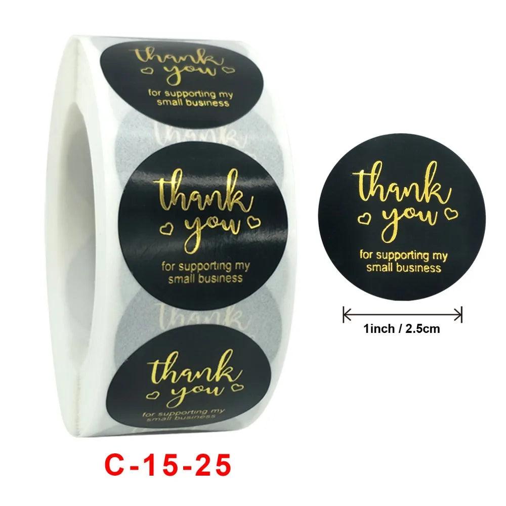 50-500pcs Luxury Bronzing Labels Thank You for Your Order Stickers Baking Seal Labels for Shop Business Package Gift Sticker (ONLINE ORDER ONLY)