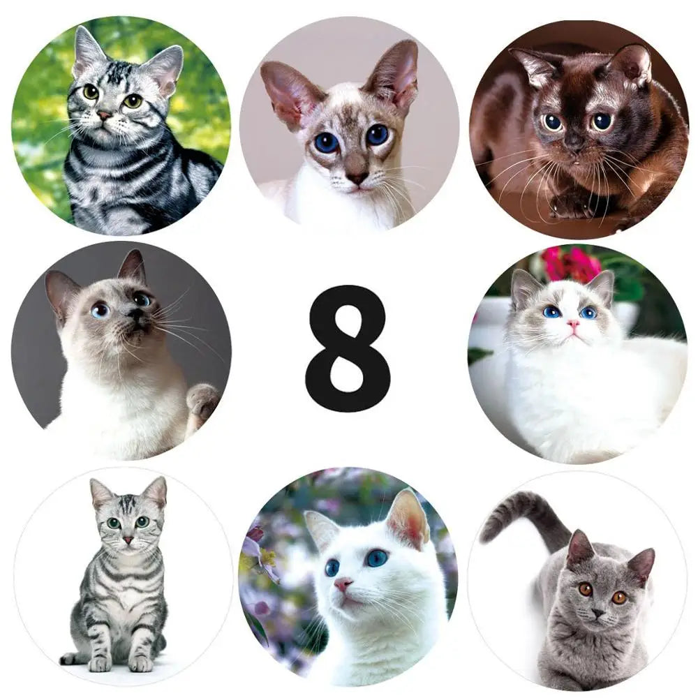 100-500pcs Creative Animals Cat Stickers 1inch Labels Reward Sticker For School Teacher Kids Smile Stationery Sticker (ONLINE ORDER ONLY)
