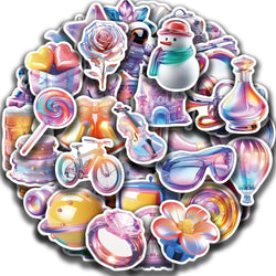 50PCS Cartoon 3D Gift Stickers DIY Diary Laptop Luggage Skateboard Aesthetic Scrapbook DIY Child Phone Stationery Supply for Kid (Online Order Only)