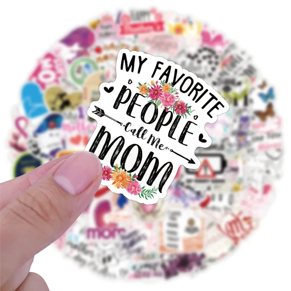 50/100Pcs Mother's Day Sticker Quotes Sentences DIY Laptop Luggage Refrigerator Skateboard Toy Decal Sticker (ONLINE ORDER ONLY)