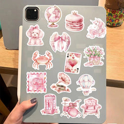 50pcs Pink Aesthetics Stickers Vinyl Decals DIY Skateboard Phone Laptop Car Luggage Bike Cool Waterproof Sticker (ONLINE ORDER ONLY)
