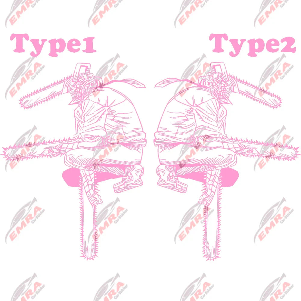 1PCS Chainsaw Man Stickers Anime Car Stickers For Door Hood Decoration External Accessories Die Cutting Waterproof Vinyl Decals (ONLINE ORDER ONLY)
