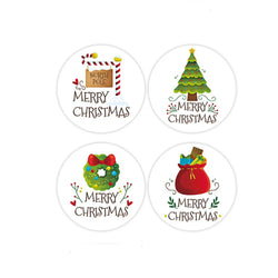 100-500pcs White Merry Christmas Sticker Holiday Party New Year Decoration Gift Box Seal Sticker Baking Label Packaging Sticker (ONLINE ORDER ONLY)