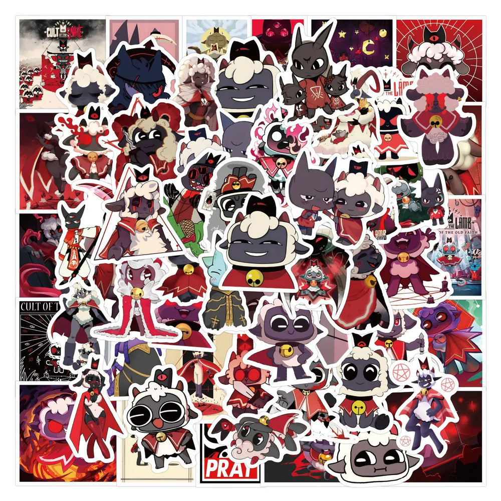 10/30/60/120PCS Cult of The Lamb Stickers Funny Game Decals Scrapbook Luggage Laptop Guitar Bike Skateboard Cartoon Sticker Toy (ONLINE ORDER ONLY)