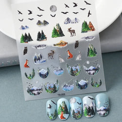 Chic Dragonfly Spider Insect Butterfly 3D Self Adhesive Nail Art Decoration Sticker Heart Puppy Flower Manicure Decal Y2K Flower (ONLINE ORDER ONLY)