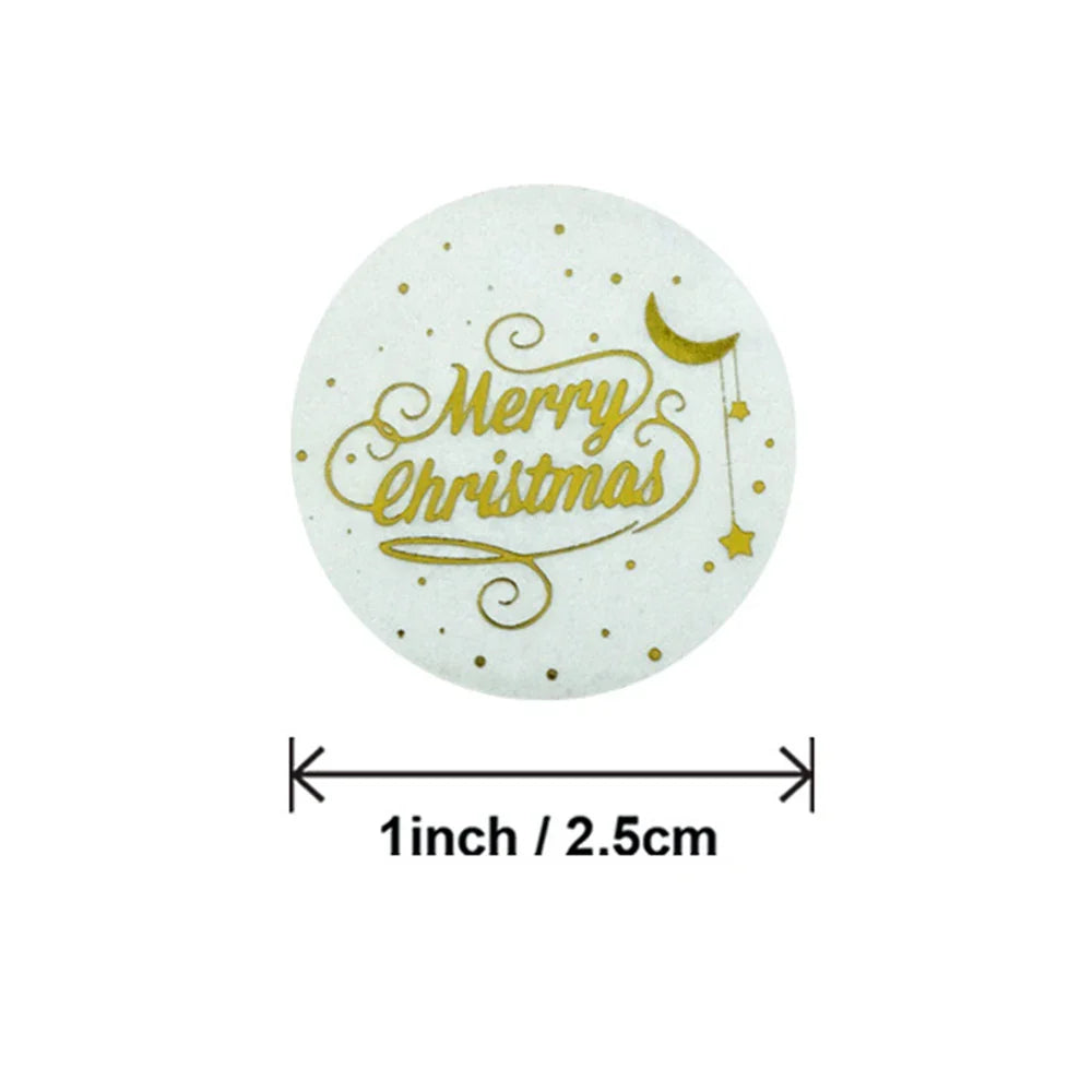100-500 Pcs Golden Font Merry Christmas Sticker Thank You Sticker Seal Label For Envelope Gift Wrapping Scrapbook 1 Inch (ONLINE ORDER ONLY)