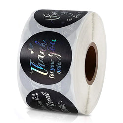 50-500PCS Holographic Rainbow Commercial Stickers Roll Thank You Adhesive Labels For Envelope Seal Business Gift Wapping (Online Order Only)