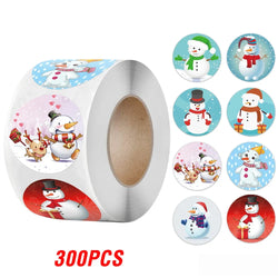 100-500pcs Merry Christmas Gift Decorative Stickers Round Thank You Labels Handmade Candy Biscuits Package Christmas Sticker (ONLINE ORDER ONLY)
