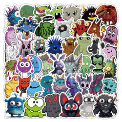 10/30/50PCS Cartoon Monster Stickers Toys DIY Scrapbook Suitcase Phone Laptop Bike Skateboard PVC Waterproof Funny Cute Decals (Online Order Only)