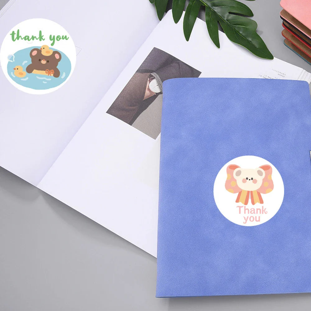 100-500pcs Cartoon Animals Sticker for Children 8 Designs Cute Thank You Scrapbooking Stationery Sealing Labels Rewards Stickers (ONLINE ORDER ONLY)