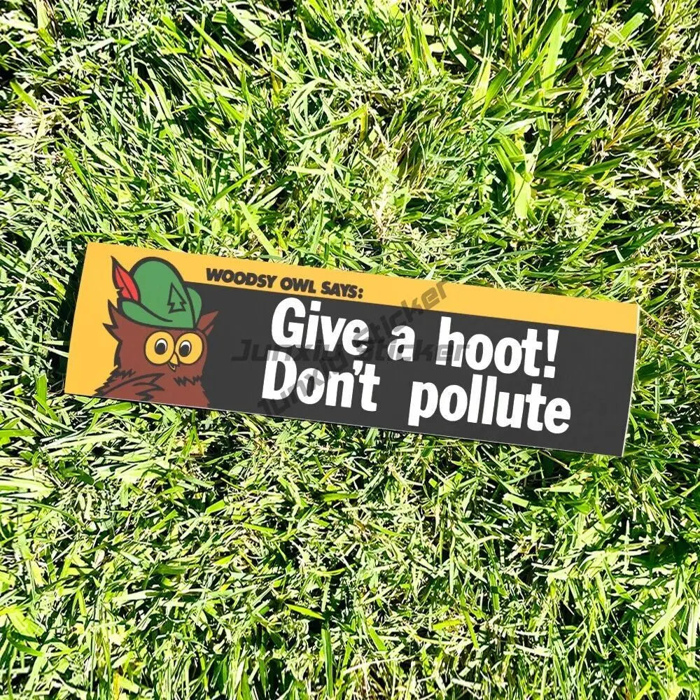 WOODSY OWL Non polluting bumper stickers - retro advertising style 80s 90s - Laptop Accessories sticker GUITAR (ONLINE ORDER ONLY)