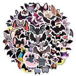 50pcs Cute Cartoon Bats Animal Graffiti Stickers For Laptop Phone Guitar Luggage Bicycle Car Waterproof Vinyl Decals (ONLINE ORDER ONLY)