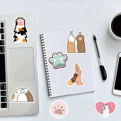 61PCS Cute Cat Paw PVC Sticker Aesthetic Children Decoration For Scrapbooking Korean Stationery School Supplies for Kids Toys (Online Order Only)