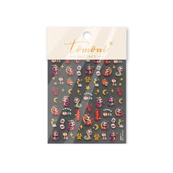 Auspicious Peach Blossom Snake Fan Flower The Spring Festival Tiger Head Adhesive Nail Art Stickers Red Lantern Manicure Decals (Online Order Only)