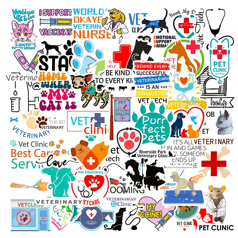 Cartoon Animal Stickers 10/30/50PCS for Kids DIY Fridge Luggage Skateboard Car (Online Order Only)