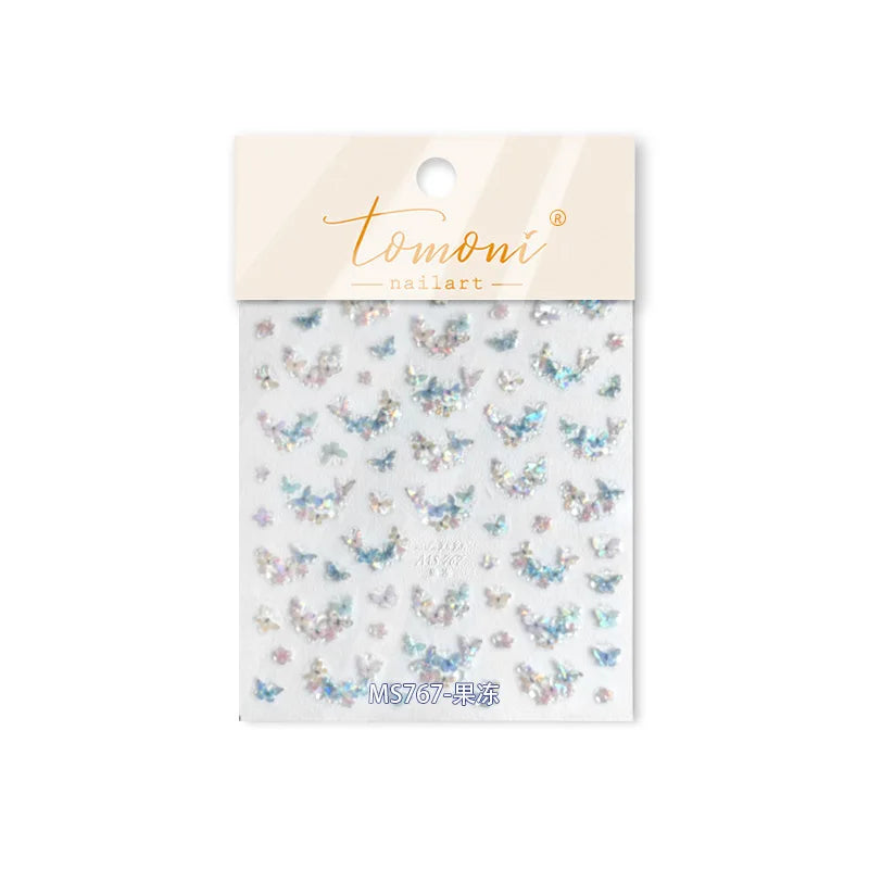 Colourful Butterfly Insect Animals Charming Jelly Special Workmanship 5D Soft Relief Adhesive Nail Art Stickers Manicure Decals (Online Order Only)