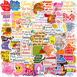 Cartoon Motivational Stickers Pack - Waterproof Decals for Laptop, Suitcase, Phone, Kids Toys (Online Order Only)