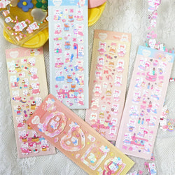 1pcs Cute Rabbit Laser Stickers Art Decorative Material Label Hand Account DIY Album Scrapbooking Sticker Kawaii Stationery (Online Order Only)