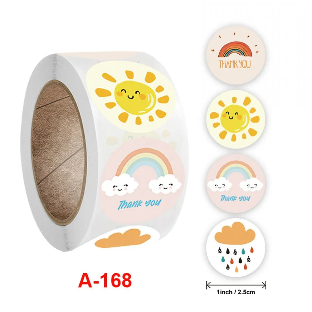 50-500pcs Floral Thank You Stickers Scrapbooking Label For Gift Decoration Wedding Sticker Package Seal Labels Custom Sticker (ONLINE ORDER ONLY)