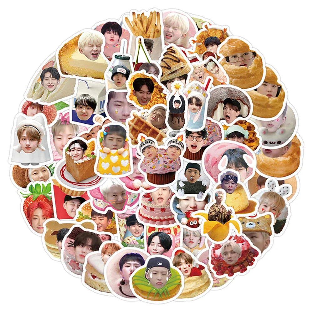 10/30/50/104PCS Korean Boys Group K-Pop Stars as Food Sticker Packs (ONLINE ORDER ONLY)
