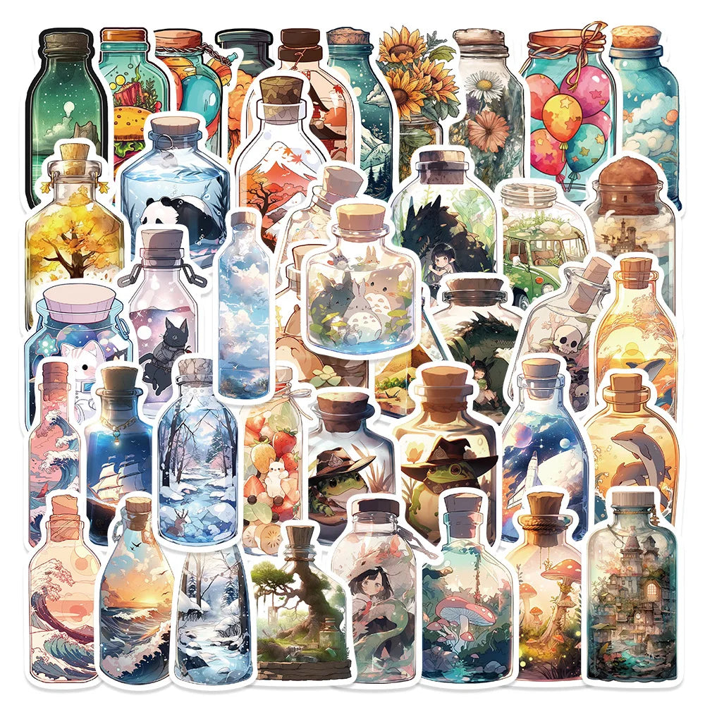 50pcs Anime Cartoon Stickers for Bottles, Party Gifts, Skateboards, Laptops, Suitcases, Scrapbooking (ONLINE ORDER ONLY)