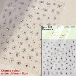 Star Moon Love Heart Curved Line Arc Dreamy Necklace Hanging in The Air Starry Night Adhesive Nail Art Stickers Manicure Decals (ONLINE ORDER ONLY)