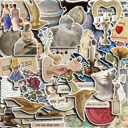 Retro Art Plaster Stickers: Phone, Laptop, Luggage, Skateboard Decals (10/30/50PCS) (ONLINE ORDER ONLY)