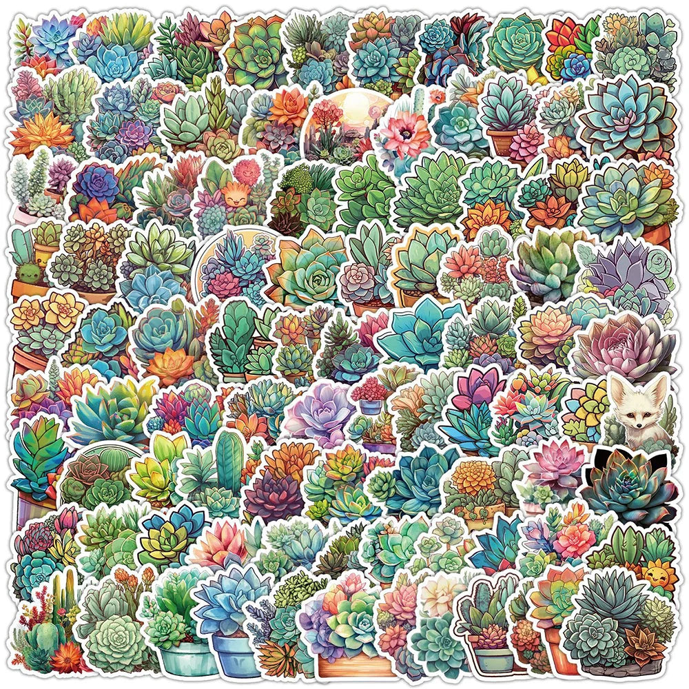 Succulent Plant Stickers - Cute, Funny Decals for Laptop, Phone, Scrapbook, Suitcase (10/30/50/100pcs) (Online Order Only)