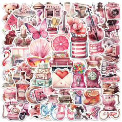 Retro Pink Cartoon Girl Aesthetic Stickers Decals for Laptop, Fridge, Phone, Scrapbook, Graffiti - 10/30/50/100pcs (Online Order Only)