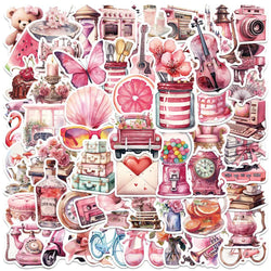 Retro Pink Cartoon Girl Aesthetic Stickers Decals for Laptop, Fridge, Phone, Scrapbook, Graffiti - 10/30/50/100pcs (Online Order Only)