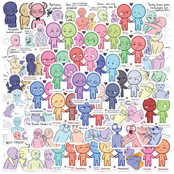 50pcs Funny Cartoon Ship Dynamics Stickers Water Bottle Laptop Decals Luggage Phone Guitar Waterproof Vinyl Car Stickers (Online Order Only)