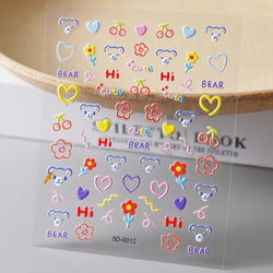 1Sheet Valentine's Day Decals 5D Nail Art Stickers Heart Self-Adhesive Slider Love Letters DIY Manicure Accessories "Dopamine" % (ONLINE ORDER ONLY)