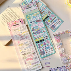 1Pcs Korean Ins Text Material Sticker Scrapbooking Idol DIY Album Decoration Sticker Aesthetic Personalized Kawaii Stationery (Online Order Only)