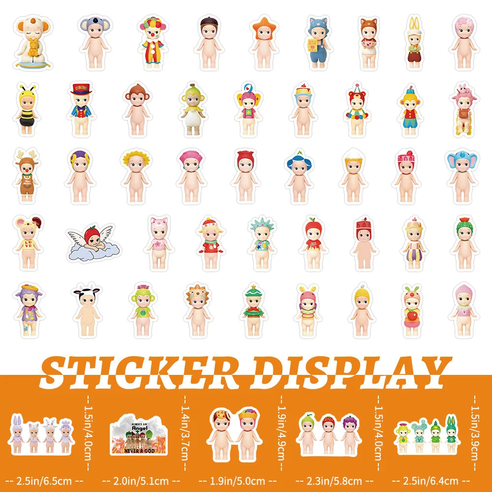 10/30/50/100PCS Kawaii Sunny Angel Stickers Character Goods Cartoon Decals Toys DIY Notebook Stationery Phone Bike Kids Gifts (ONLINE ORDER ONLY)