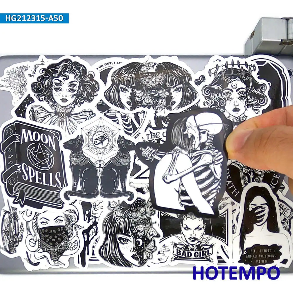 20/30/50Pieces Gothic Stickers Dreamland Witchcraft Magic Spell Skull Cthulhu for Phone Skateboard Car Motorcycle Laptop Sticker (ONLINE ORDER ONLY)