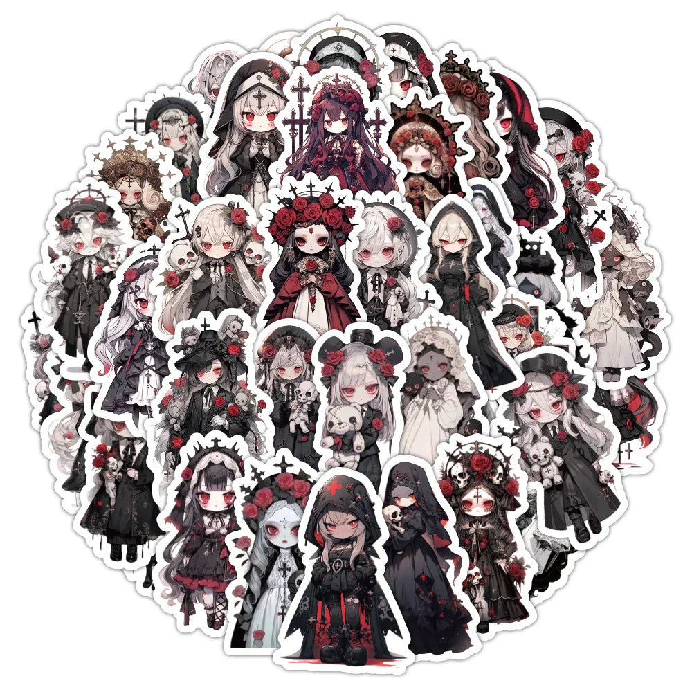 Cool Witch Cartoon Stickers Decals for Skateboard Laptop Guitar Fridge Waterproof Kids Toys (Online Order Only)