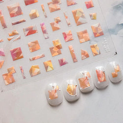 Shiny Colorful Color Block Fragment Square Fragment Grid Rhombus 3D Self Adhesive Nail Art Stickers Rhinestone Manicure Decals (Online Order Only)