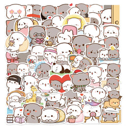 50Pcs Cute Peach Cat Stickers for Water Bottles Kawaii Waterproof PVC Stickers for Laptop Phone Skateboard Kids Girls Gifts (Online Order Only)