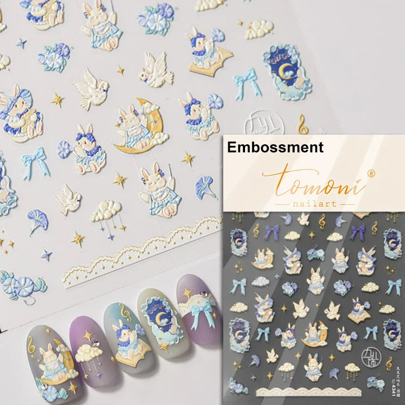 Autumn Fall Sunflower Rabbit Leaves Crane Rose Sun Mountain Hill Produce Good Harvests Cookie Nail Art Sticker Decoration Decals (ONLINE ORDER ONLY)