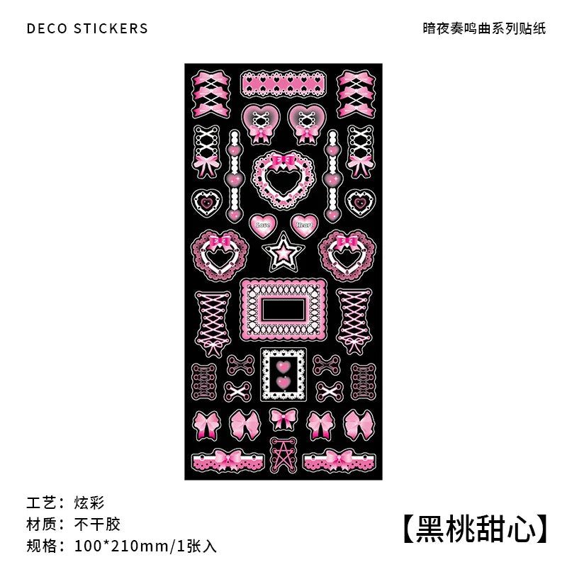 Korea Ins Sweet Love Chain Dialog Decorative Stickers Hand Account Idol Card DIY Material Sticker Personalized Kawaii Stationery (ONLINE ORDER ONLY)
