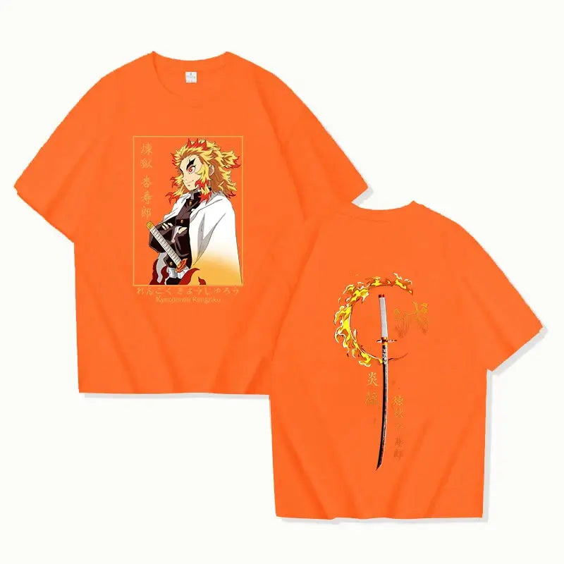 Rengoku Kyoujurou Printed Tee Shirt Demon Slayer (ONLINE ORDER ONLY)