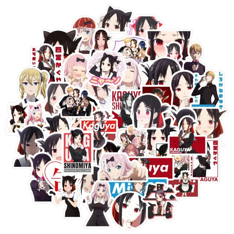 50pcs Miss Kaguya Anime Stickers for Laptop, Phone, Suitcase, Water Bottle, Scooter, Refrigerator (Online Order Only)