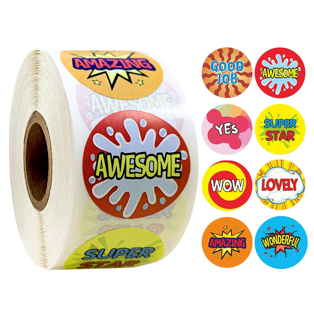 100-500pcs Encouragement Reward Stickers Thumbs Up Rewarded Kids School Kindergarten Children Scrapbook Stationery Sticker (ONLINE ORDER ONLY)