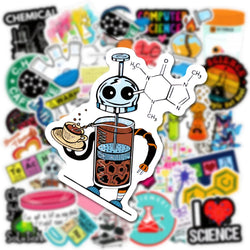 10/30/50pcs Cartoon Science Chemistry Biology Laboratory Waterproof Stickers Decals DIY Laptop Suitcase Diary Decoration Sticker (ONLINE ORDER ONLY)
