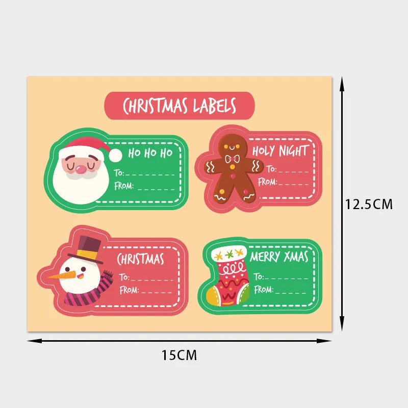 20-40pcs Merry Christmas Santa Claus Christmas Tree Hat Stickers Labels For Gift Box Decorative Package Wrapping Business (ONLINE ORDER ONLY)